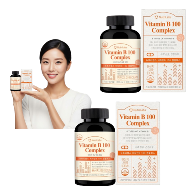 활력<b>비타민</b> [뉴트리랩스] 뉴트리랩스 고함량 <b>비타민</b>B 100 콤플렉스 6개월분