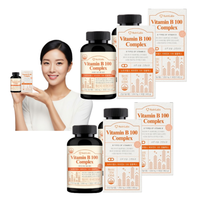 피로회복 [뉴트리랩스] 뉴트리랩스 고함량 <b>비타민</b>B 100 콤플렉스 12개월분 대용량