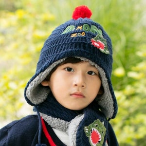 다이몬쥬 티라노 패치 키즈 겨울모자