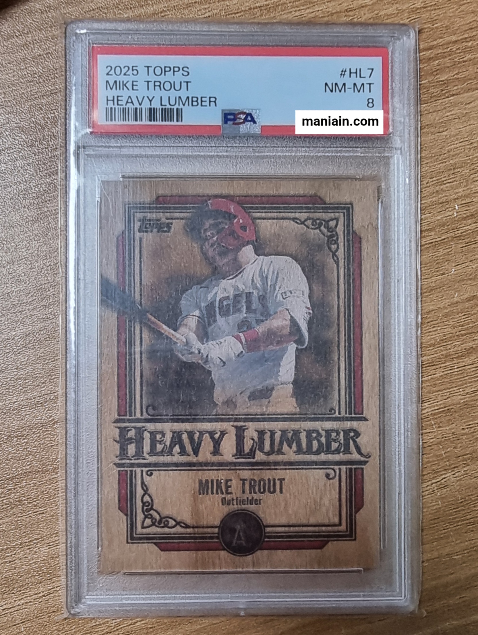 [마이크 트라웃 등급카드 PSA 8] Mike Trout 2025 Topps Series 1 Heavy Lumber SSP Case Hit HL-7 MLB 야구카드