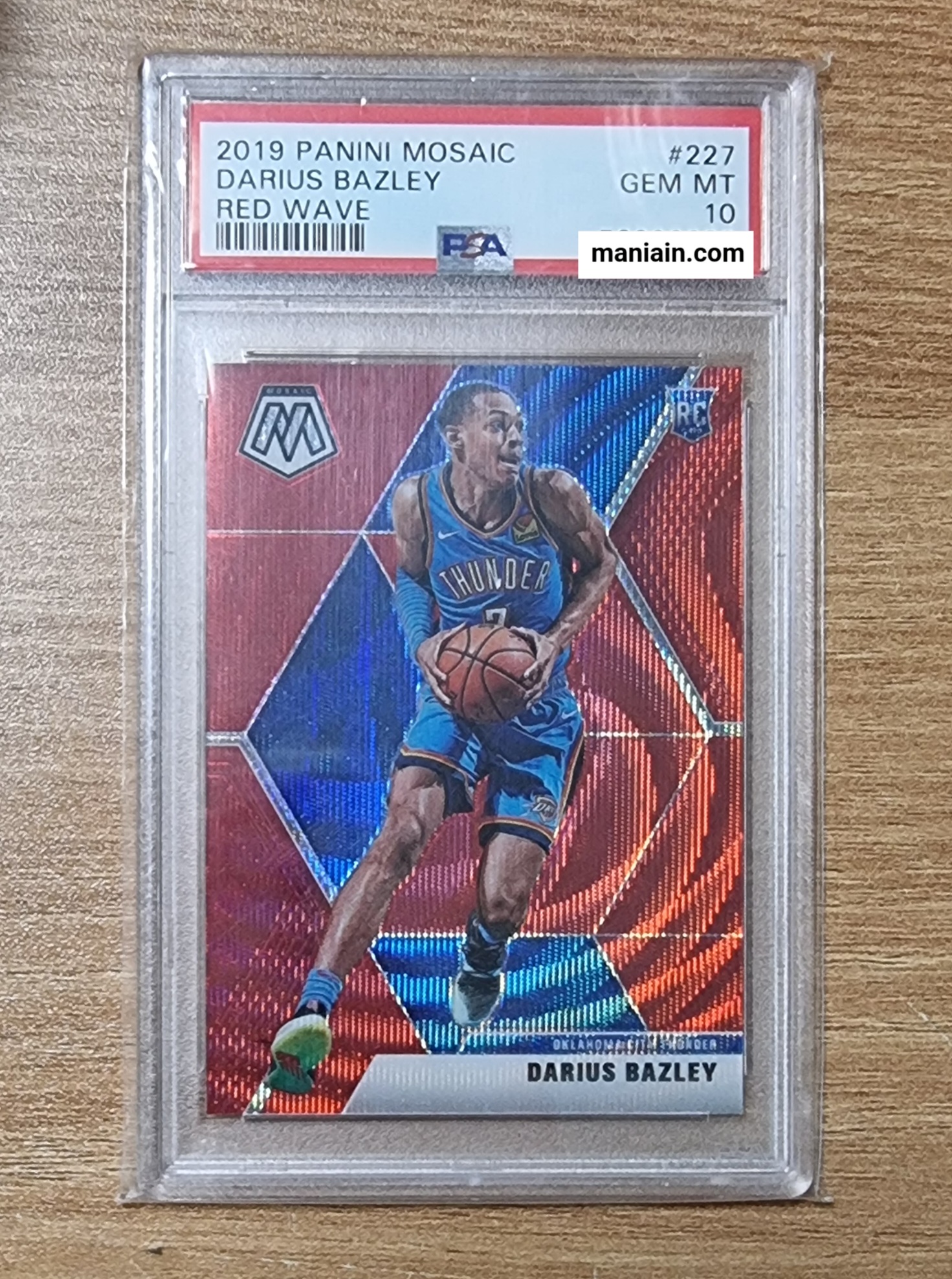 [다리우스 베즐리 루키카드 등급 PSA 10] 2019-20 Panini Mosaic Darius Bazley RED Wave RC Gem Mint No-227 NBA카드