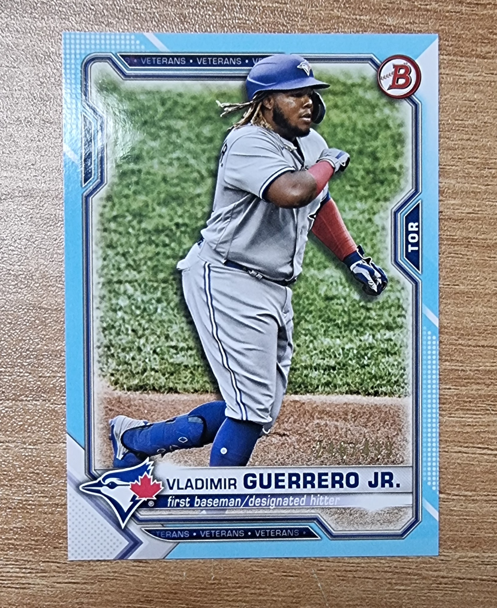 499한정판 블라디미르 게레로 주니어 2021 Bowman Sky Blue Border Vladimir Guerrero Jr No-73 MLB 야구카드