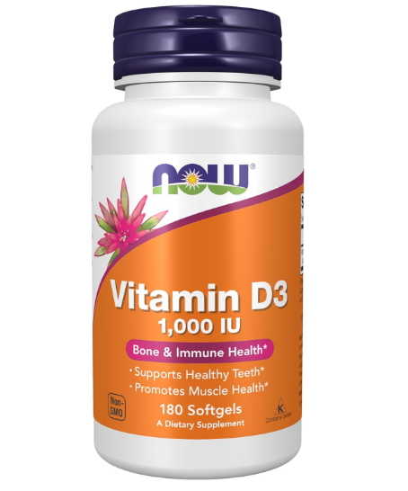 NOW <b>비타민D</b>3 1000IU 180정 <b>비타민디</b> 결핍 부족