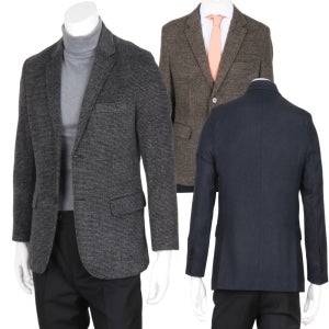 국내산 남자 울 정장 콤비 자켓 남성 겨울 마이 신사 양복 체크 자켓 모직