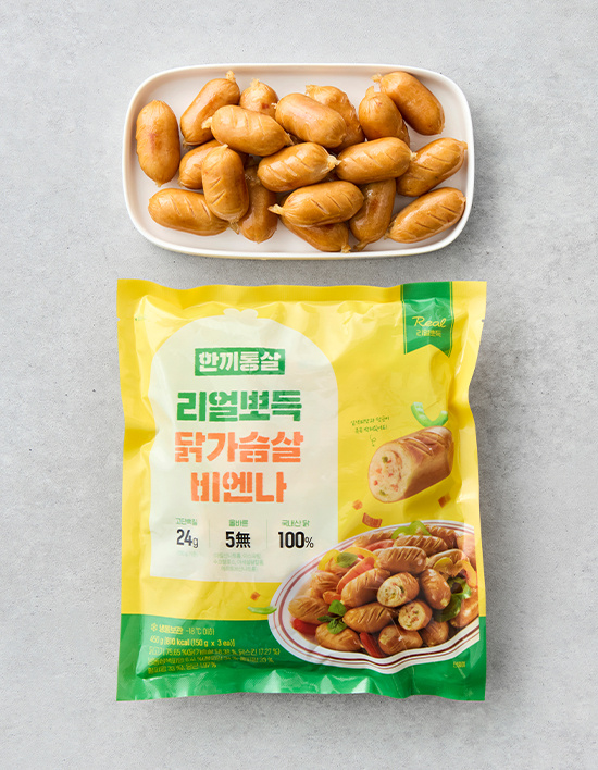 리얼뽀득 닭가슴살 비엔나 소시지 제품 이미지