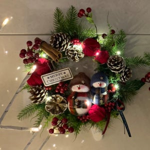 크리스마스트리 행잉 리스 벽트리 장식 눈사람리스 대형