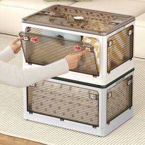 접이식 리빙박스 143L 4개 세트 전면 개방 오픈형 수납 폴딩 공간박스