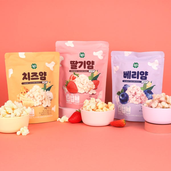 [슈퍼적립] 룰루맘 콘스낵 얌 3종 2+2+2봉(총 6봉) 아기간식 고칼슘 철분 아연 함유 유아과자