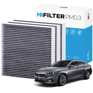2+1 하이필터 PM 0.3 현대 올 뉴 싼타페 TM 자동차 활성탄 에어컨 필터, 3개 , HI-A101