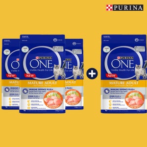 (3+1) 퓨리나 원 캣 고양이사료 7세이상 노령묘, 1.4kg, 4개