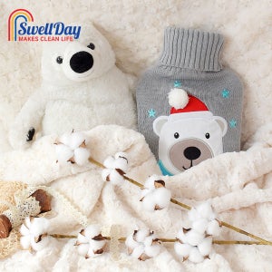 스웰데이 보온 물주머니 대용량 온수 온열 핫팩 찜질팩 주머니 2L 커버 세트