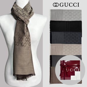 구찌 스카프 여성 남성 명품 울 실크 투톤 GG패턴 양면형