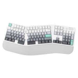 지클릭커 오피스프로 EK600 인체공학 무선 블루투스 기계식 키보드 화이트, 무소음 보글보글