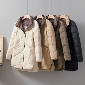 중년여성 경량패딩 점퍼 롱패딩 오리털 덕다운 빅사이즈 엄마 보온 가벼운 겨울외투