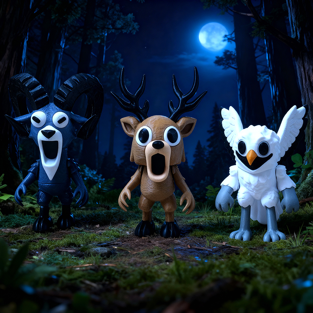 99 <b>나이트</b> 인 <b>더</b> 포레스트 99일 야간숲 인형 블록 사슴 피규어