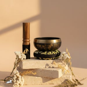 블루먼데이클럽 싱잉볼 블랙에디션 기프트세트 휴대용 명상종 요가종 9.5cm