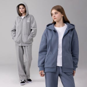 에버라스트 여성 기모 트레이닝복 세트 후드집업+일자팬츠