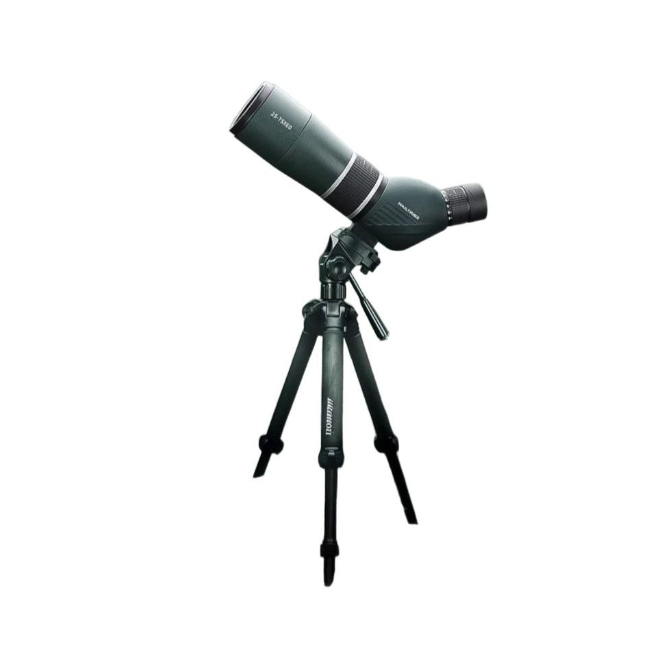 조류 망원경 고배율 야외 관찰 스코프 야간 투시경 동물 25-75X60 아미 그린 (소형)