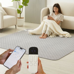더안 IOT 온열 탄소매트 시어서커 전기요 전자파없는 분리난방 라지킹 180x200cm