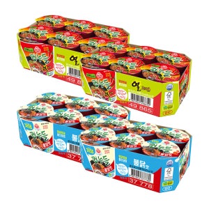 [슈퍼적립] [NEW] [12+12] 오뚜기 컵누들 12개 2가지 맛 선택 (열라면 저당불닭맛 매콤 우동 참깨라면 외)