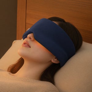 [본품+파우치+핫팩7p] 컴포럽 QQRT 온열안대 수면안대 암막 눈찜질팩 아이마스크 눈마사지 네이비, 1개