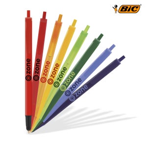 BIC® Stic 리사이클 플라스틱 360도 인쇄 볼펜 (주문제작 상품)