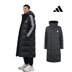 아디다스 오리털 롱패딩 남녀공용 방한점퍼 덕다운 벤치코트 스포츠패딩