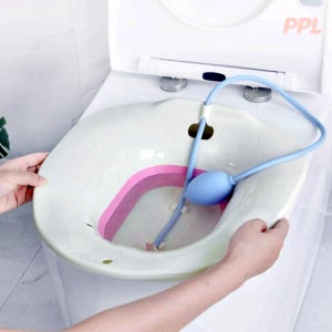 변기 좌욕기 휴대용 치질의자 버블 실리콘 접이식 버블 치핵 항문 핑크