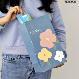 종이 포장봉투 선물 봉투 꽃 페이퍼백 디저트 답례품 예쁜 종이가방 6세트