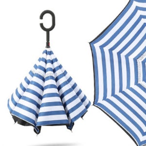 거꾸로 우산 C형 손잡이 자동 반전우산 대형 특이한 반대로 펴고 접는 접히는 꺼꾸로 벚꽃