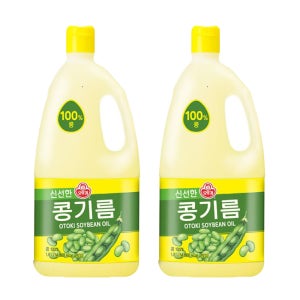오뚜기 콩기름 식용유 대두유 1.8L X 2개 업소용 가정용