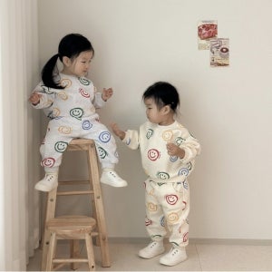 토들러 키즈 겨울 비해피기모상하