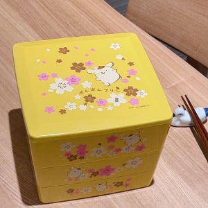 폼폼푸린 3단 찬합 일본식 도시락 초밥 점심용 보관통
