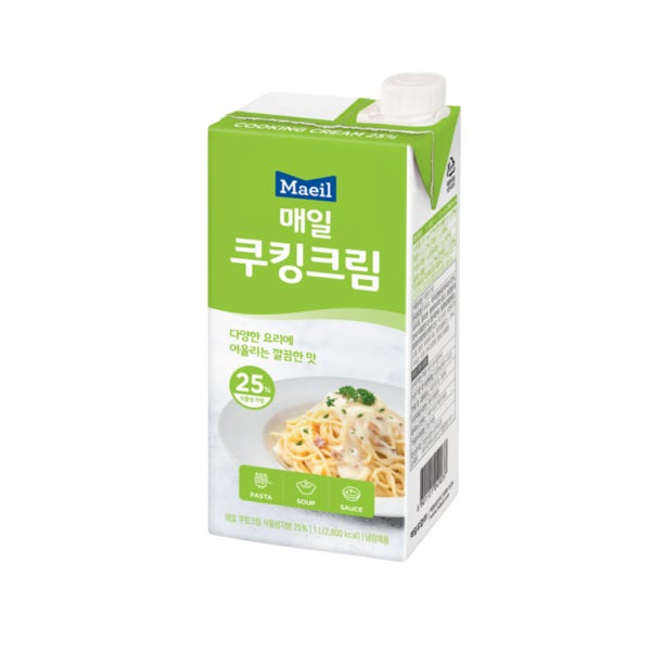 [아이스박스무료포장]매일 쿠킹크림 식물성지방25% 파스타 스프 요리용
