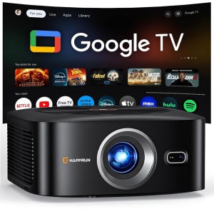 공식 라이선스 Google TV 1500ANSI 4K 풀 HD 스마트 프로젝터 와이파이 Black