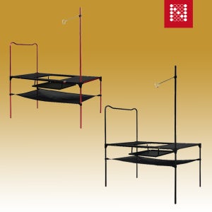 노마드 큐브 버너 테이블 경량 조립식 캠핑 테이블 F, 레드