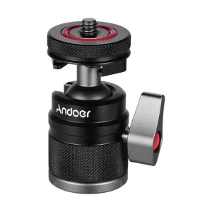 Andoer 카메라 삼각대 볼헤드 360도 회전 셀카봉 블랙