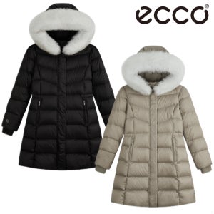 에코 골프웨어 여성 골프 패딩 퍼 후드 탈부착 구스다운 점퍼 롱패딩 자켓 RDCJK2014