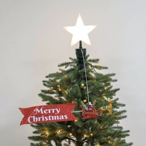 트리꼭대기별 트리탑 별 장식 크리스마스 오너먼트 회전 썰매 산타 도구