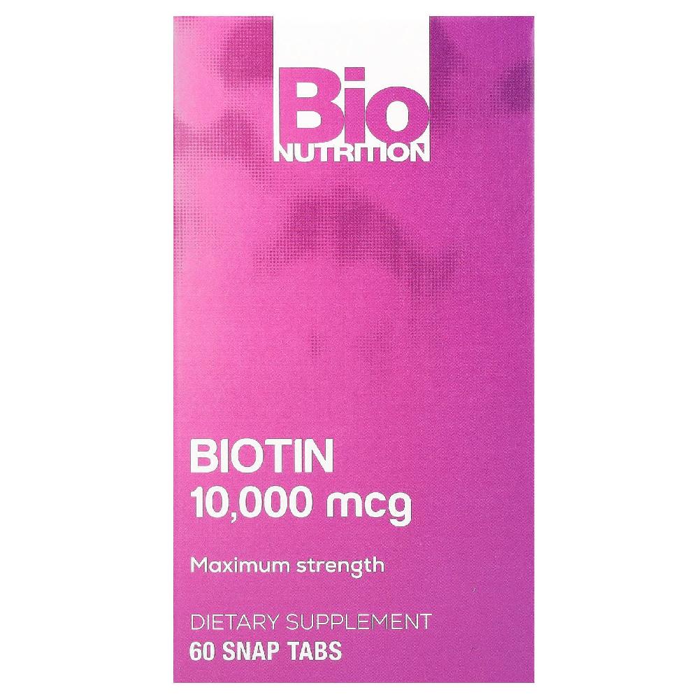 바이오<b>뉴트리션</b> 비오틴 맥시멈 스트렝스 10000mcg 비타민 헤어 바이오틴 타블렛 60정