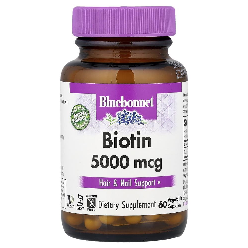 블루보넷<b>뉴트리션</b> 비오틴 5000mcg 비타민B7 비타민B Hair 캡슐 60정
