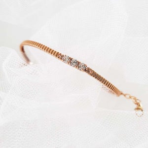 14k 18k 세렌 버티컬 뱅글 팔찌 모이사나이트 포인트 세로줄 링팔찌