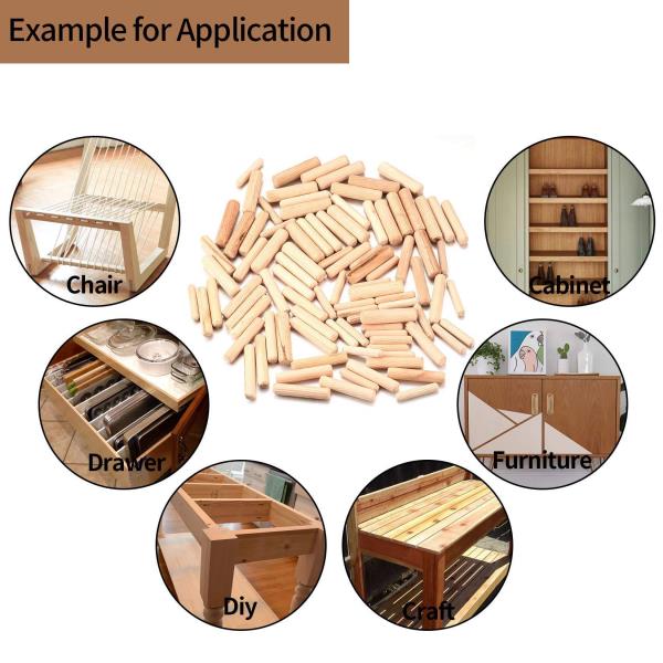 FT 400Pcs 나무 다웰 모듬 6Mm 8Mm 10Mm 목재 플러그 다웰 막대 홈이 있는 플루트용 테이퍼 목공 핀 목공