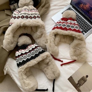 1+1 겨울 노르딕 방한 털 군밤모자