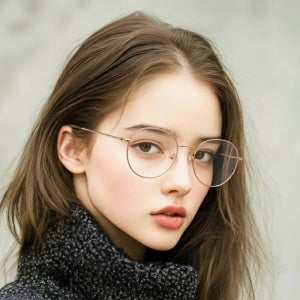 디올 MINI CD O R6F 아시안핏 라운드 안경테 골드/로즈골드 CD50117F