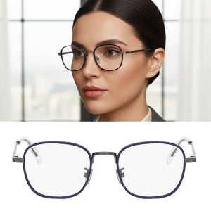 디올 보타니카 S3U 아시안핏 스퀘어 안경테 메탈그레이 / 화이트실버 DM50104U