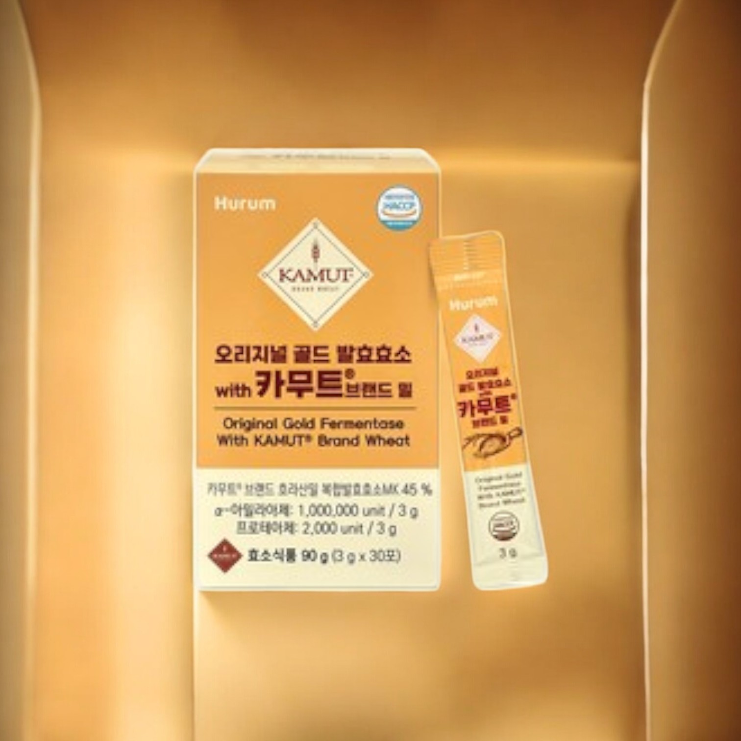 <b>휴럼</b> 오리지널 골드 발효효소 with 카무트 브랜드 밀 30p <b>클렌즈</b> 소화 발효 피로회복 90g 1개