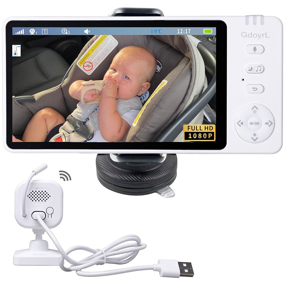 5인치 HD 1080P IPS, USB 구동 360 회전 뒷좌석 모니터(1000피트) 자동