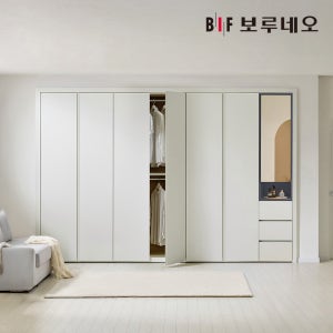 보루네오 안방 붙박이장 슬림 화장대 거울 서랍 맞춤가구 240cm E0등급