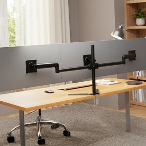 밀착형 트리플 모니터 암 스탠드형 모니터 거치대 3대 벽면 데스크